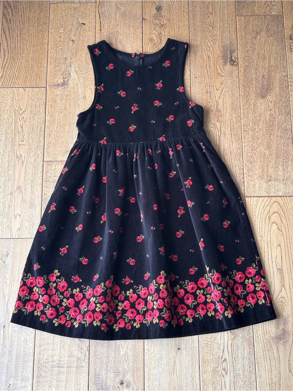Gymboree Vintage Velvet Falling Roses Jumper Dress size 6